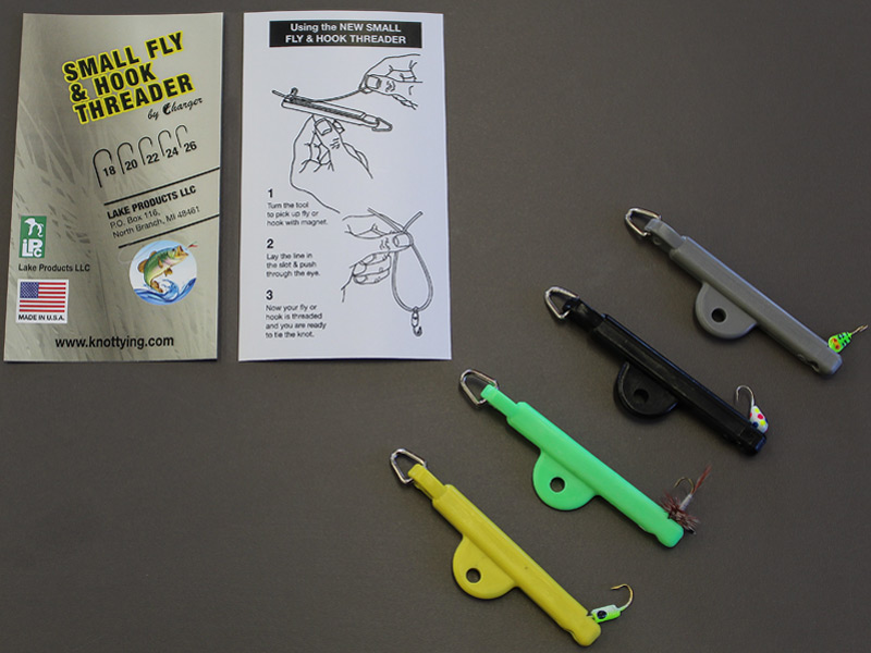 Portable Fish Hook Threader Slide Tippet Into The Channel Material